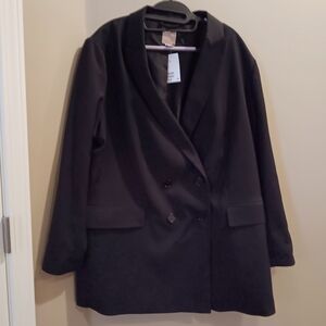 2XL H&M Double-breasted blazer Black